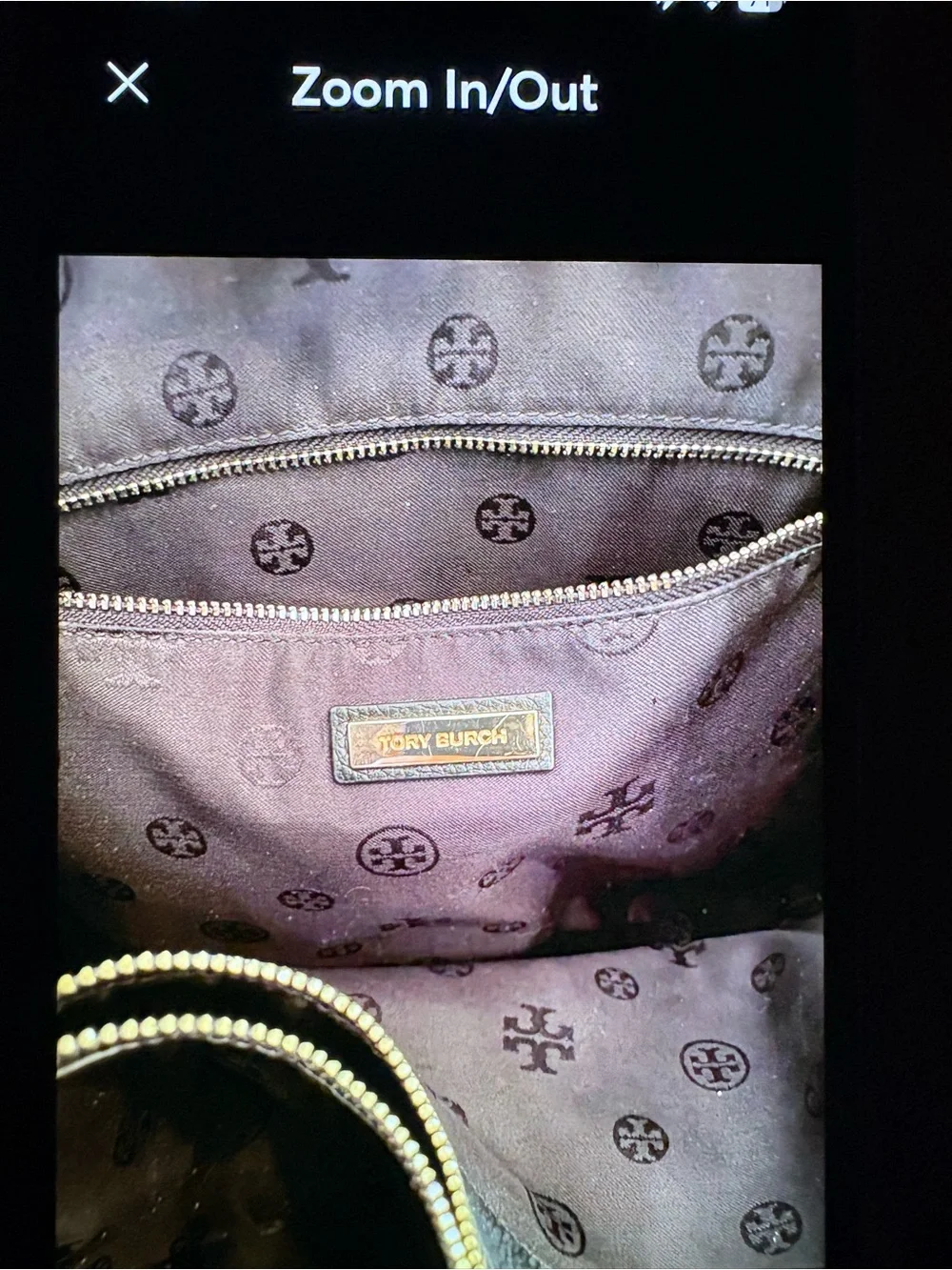 Tory Burch Black Pebbled Leather Tote with Gold Hardware